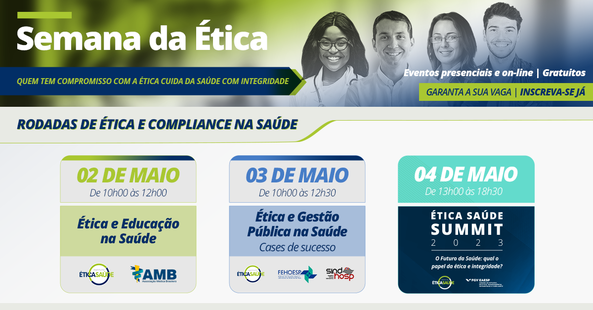 Inscrições para a Semana da Ética já estão abertas Evento é híbrido e