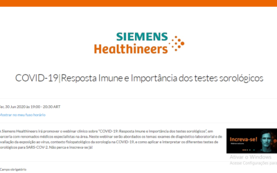Siemens realiza webinar sobre resposta imune a testes sorológicos para Covid-19 no dia 30